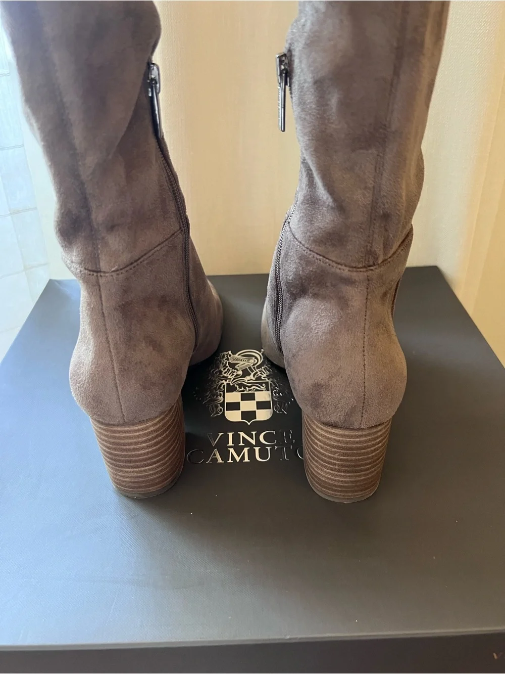 Vince Camuto Kantha Over The Knee Boots Foxy Taupe Suede 9M